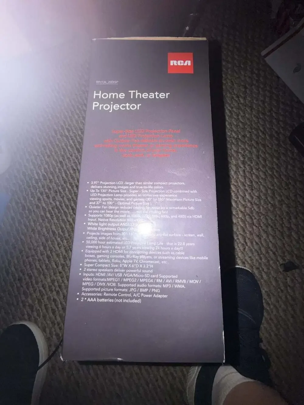 RCA Home Theater Projector RPJ136 20DISP